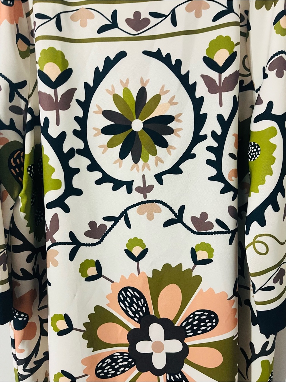 Tuckernuck Sundial Stripe Jamie Dress Floral Suzani Print Midi Shift 3/4 Sz XXL - Picture 4 of 12